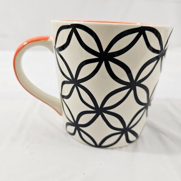 Pier 1 Imports Hand Painted Geometric Pattern 14 Oz Stoneware Mug Cup - Picture 12 of 13